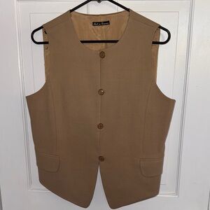 Tan Button-Up Vest